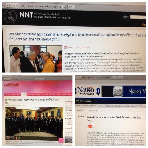 Medios de comunicación tailandeses siguen comentando sobre la visita del líder vietnamita